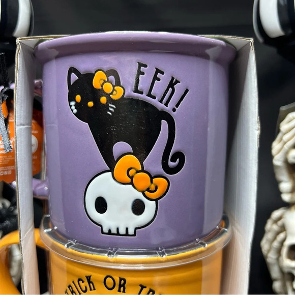 Blue Sky Clayworks Sanrio Hello Kitty Halloween Black Cat Ceramic Mug Set - Picture 9 of 12